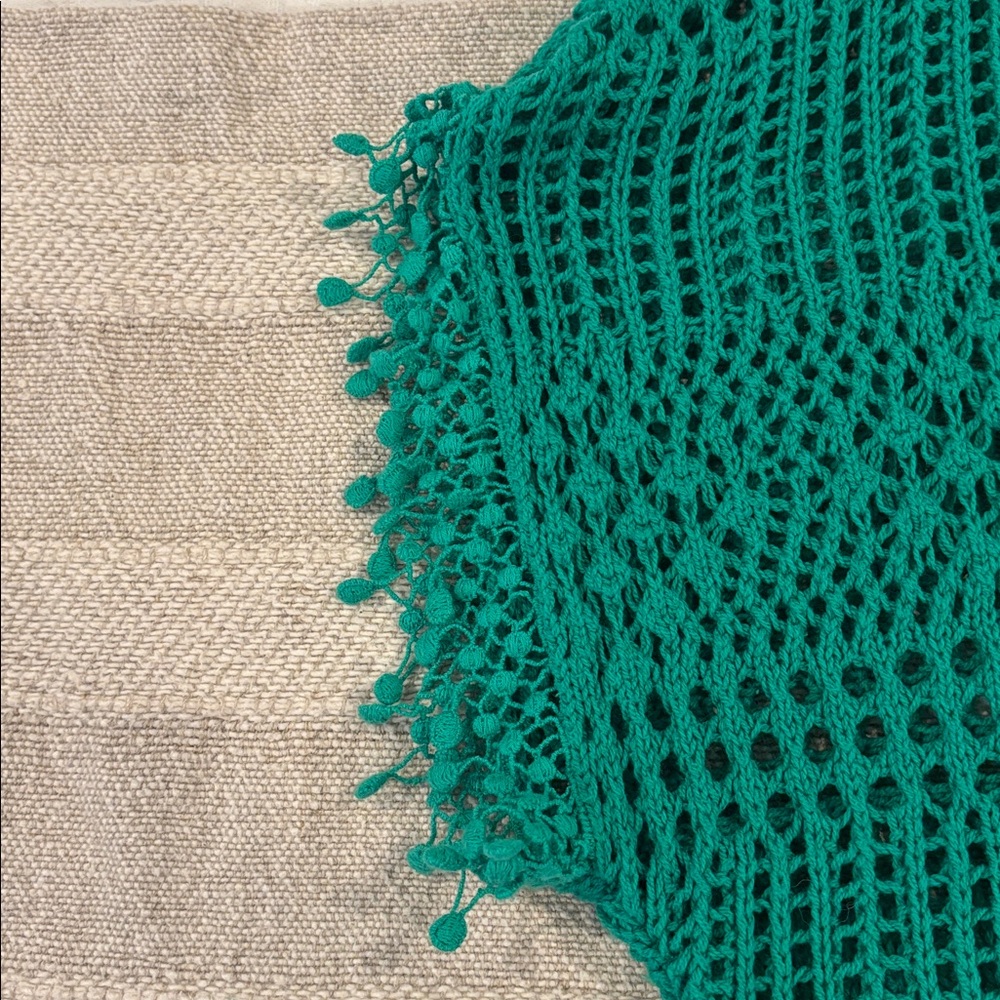 Chico's Crochet Open Knit Pullover Beach Cover Up Green Size 2 - Picture 5 of 5